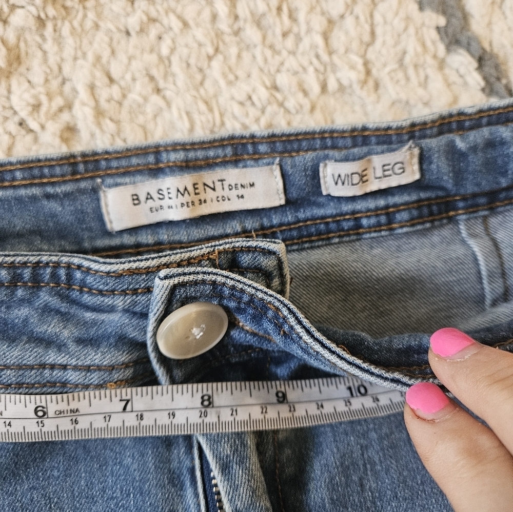 Basement Denim Women's Blue Wide-Leg Jeans size 34 or 14 - Picture 4 of 5